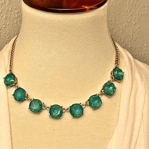 Natasha Green Statement Necklace Gold Tone